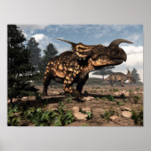 Einiosaurus-Dinosaurier in der Wüste - 3D-Darstell Poster (Vorne)
