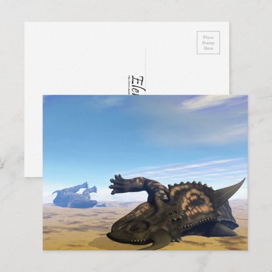 Einiosaurus-Dinosaurier tot Postkarte (Vorne/Hinten)