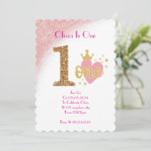 EINJÄHRIGE MÄDCHENGEBURTSEINLADUNG EINLADUNG (Stehend Vorderseite)