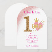 EINJÄHRIGE MÄDCHENGEBURTSEINLADUNG EINLADUNG (Vorne/Hinten)