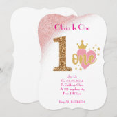 EINJÄHRIGE MÄDCHENGEBURTSEINLADUNG EINLADUNG (Vorne/Hinten)
