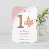 EINJÄHRIGE MÄDCHENGEBURTSEINLADUNG EINLADUNG (Stehend Vorderseite)