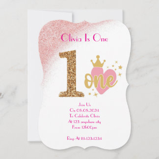 EINJÄHRIGE MÄDCHENGEBURTSEINLADUNG EINLADUNG