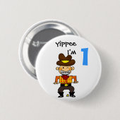 Einjähriger Cowboy Button (Vorne & Hinten)