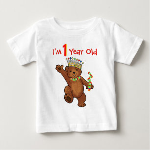 Einjähriger königlicher Bärn-Geburtstag Baby T-shirt