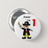 Einjähriger Piratenjunge Button (Vorne & Hinten)