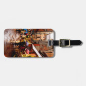 Einkauf im Regen Gepäckanhänger (Vorderseite horizontal)