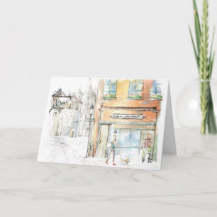 Einkauf in paris Grußkarte Karte