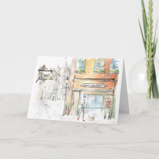 Einkauf in paris Grußkarte Karte (Vorderseite)