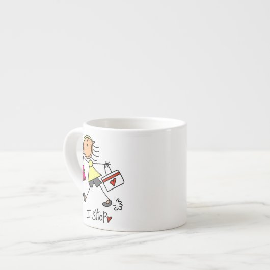 Einkauf-Stickfigur Espressotasse (Vorderseite Links)