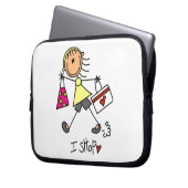 Einkauf-Stickfigur Laptopschutzhülle (Vorderseite Links)