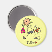 Einkauf-Stickfigur Magnet (Vorderseite/Rückseite)