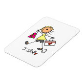 Einkauf-Stickfigur Magnet (Linke Seite)