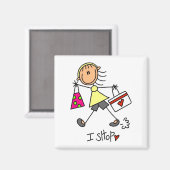 Einkauf-Stickfigur Magnet (Vorderseite/Rückseite)