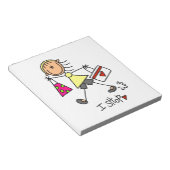 Einkauf-Stickfigur Notizblock (angewinkelt)
