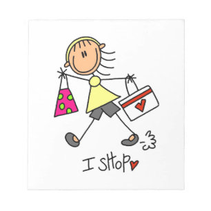 Einkauf-Stickfigur Notizblock