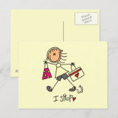 Einkauf-Stickfigur Postkarte (Vorne/Hinten)