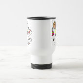 Einkauf-Stickfigur Reisebecher (Mittel)