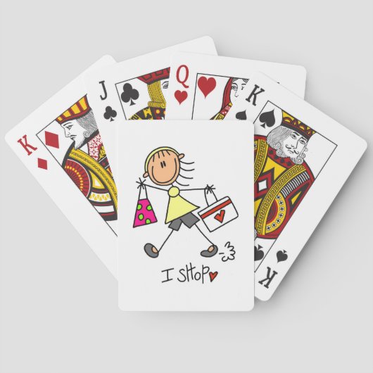 Einkauf-Stickfigur Spielkarten (Rückseite)