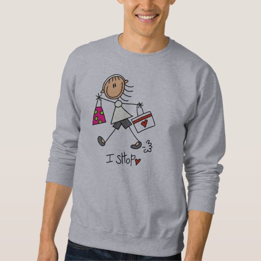 Einkauf-Stickfigur Sweatshirt (Vorderseite)