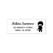Einkaufs-Ninja-Mädchen-Rücksendeadresse Gummistempel (Prägung)