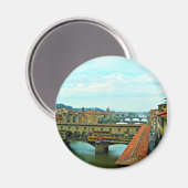 Einkaufsbrücke Florenz, Italien Magnet (Vorderseite/Rückseite)