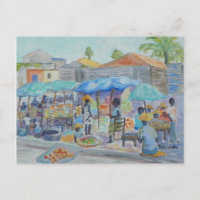 EINKAUFSGESCHÄFTE IN HAITI Postkarte