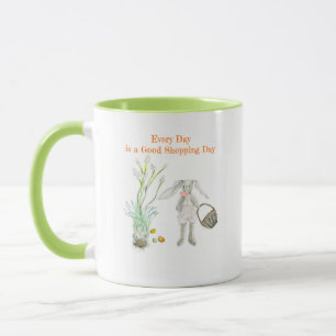 Einkaufshäschen-Kaffee-Tassen-Frühlings-Grün Tasse