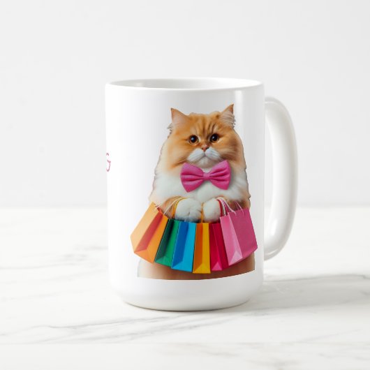 Einkaufskönigin Katze Kaffeetasse (VorderseiteRechts)