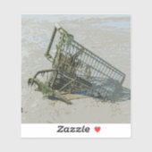 Einkaufskorb in Schlammaufkleber Aufkleber (Blatt)