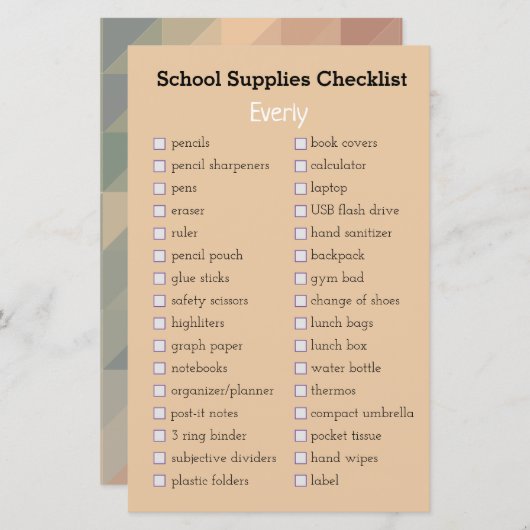 Einkaufsliste (Vorne/Hinten)