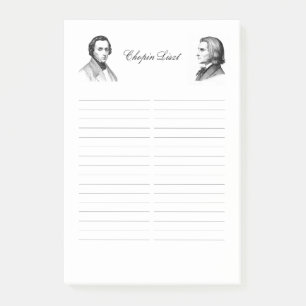 Einkaufsliste Chopin Liszt Post-it Klebezettel