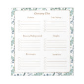 Einkaufsliste für Lebensmittel Notizblock (Vorderseite)