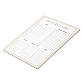 Einkaufsliste für Lebensmittel Notizblock (angewinkelt)