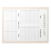 Einkaufsliste für Lebensmittel Notizblock (Vorderseite)