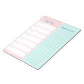 Einkaufsliste für personalisierte Mahlzeiten Rosa Notizblock (angewinkelt)