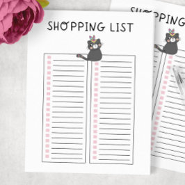 Einkaufsliste Gray Tribal Cat Notizblock