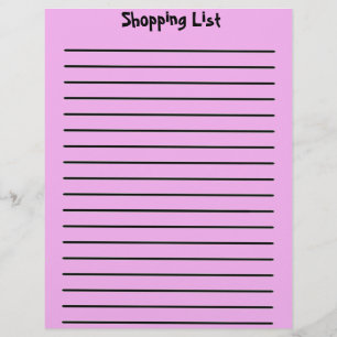 Einkaufsliste Letterhead Rosa Briefbogen