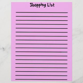 Einkaufsliste Letterhead Rosa Briefbogen