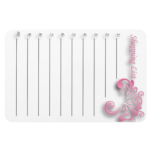 Einkaufsliste Magnet (Horizontal)