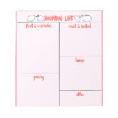 Einkaufsliste Notepad Notizblock (Vorderseite)