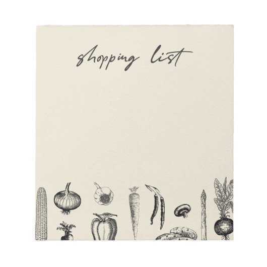 Einkaufsliste Notizblock (Vorderseite)