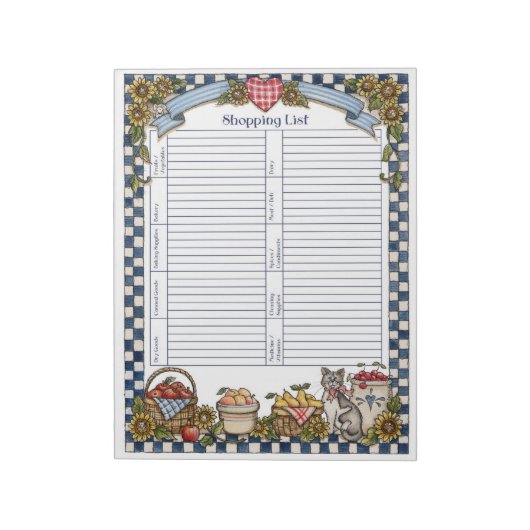 Einkaufsliste Notizblock (Rotiert)