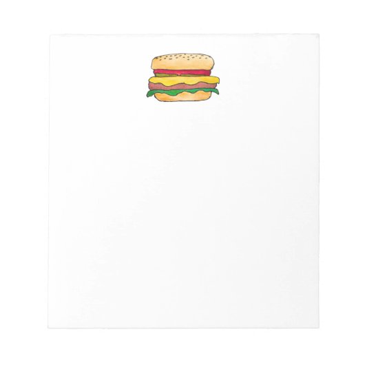 Einkaufsliste oder Menü Cheeseburger Notizblock (Vorderseite)