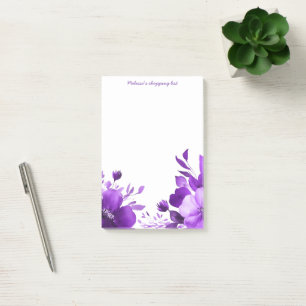 Einkaufsliste Purple Blooms INDIVIDUELL Post-it Klebezettel