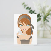 Einkaufsmädchen Postkarte (Stehend Vorderseite)