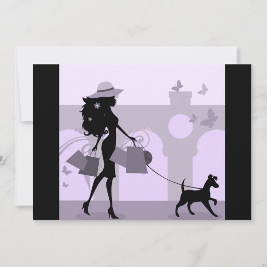 EinkaufsPartymädchen-Tagesheraus Party Einladung (Vorderseite)