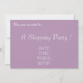 EinkaufsPartymädchen-Tagesheraus Party Einladung (Rückseite)