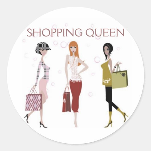 EINKAUFSQUEEN RUNDER AUFKLEBER (Vorderseite)