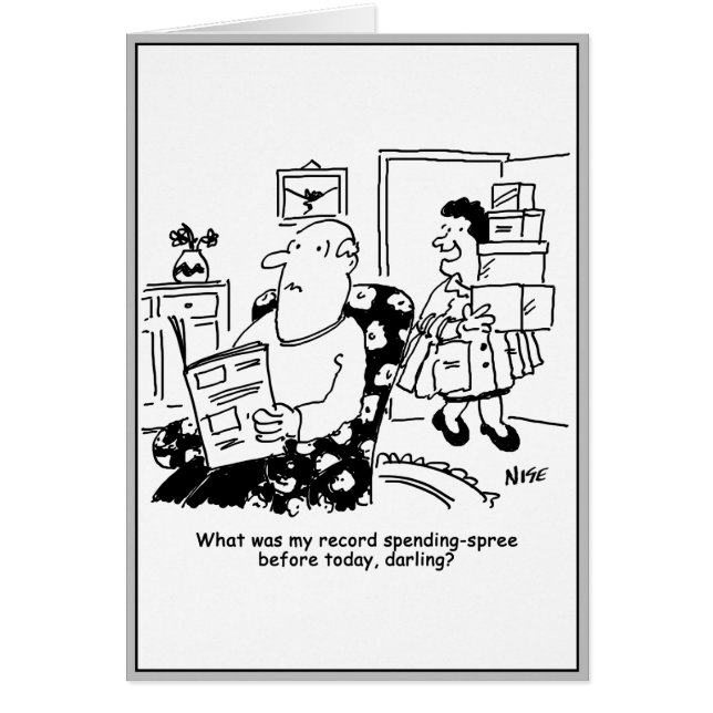 Einkaufsreise. Ausgaben. Überausgaben in den Gesch (Vorne)